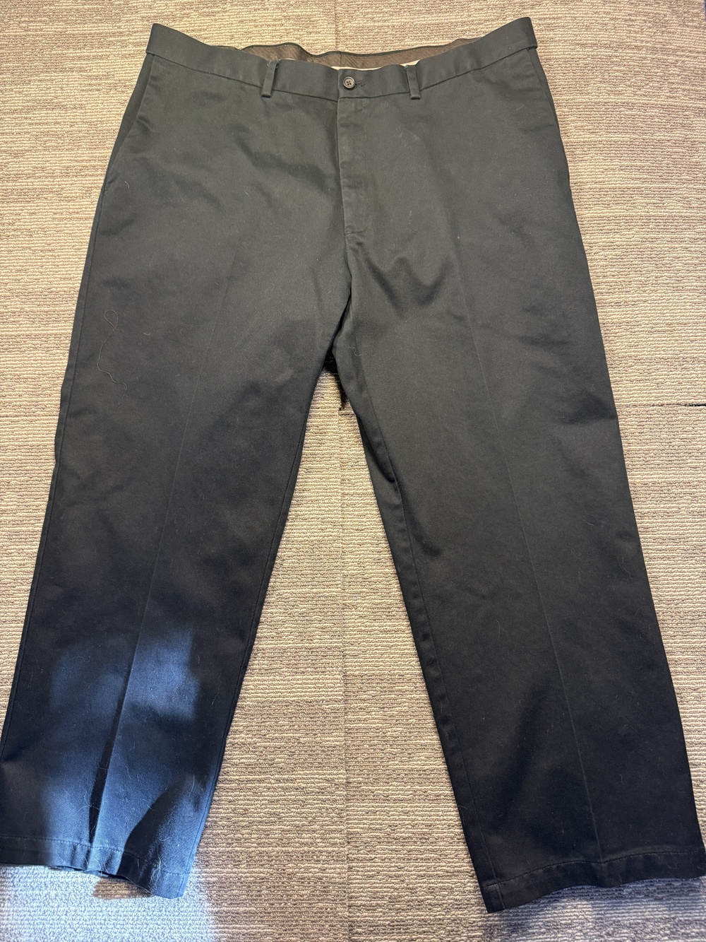 Haggar Pants Mens 40x29 Black Chino Flat Front Straight Leg Casual Cotton